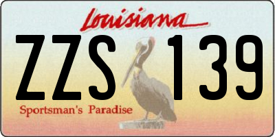 LA license plate ZZS139