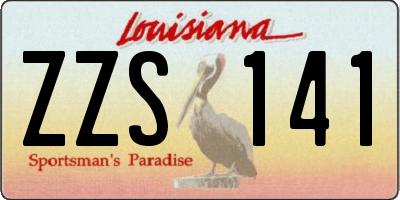 LA license plate ZZS141