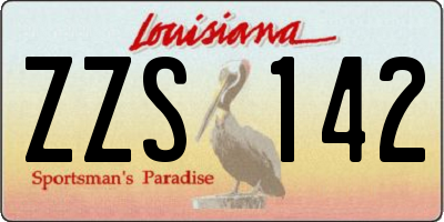 LA license plate ZZS142