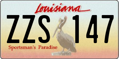 LA license plate ZZS147