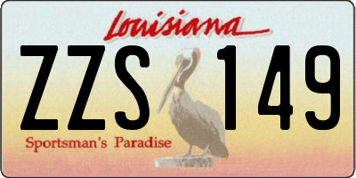 LA license plate ZZS149