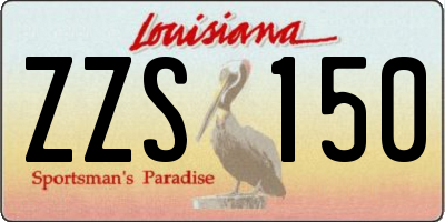 LA license plate ZZS150