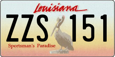 LA license plate ZZS151