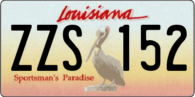 LA license plate ZZS152