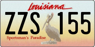LA license plate ZZS155