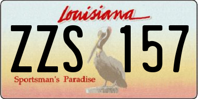 LA license plate ZZS157