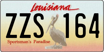 LA license plate ZZS164