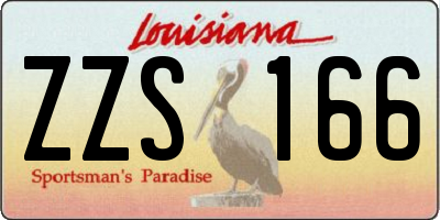 LA license plate ZZS166