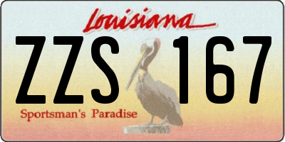 LA license plate ZZS167