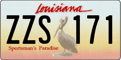 LA license plate ZZS171