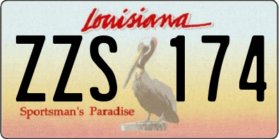 LA license plate ZZS174