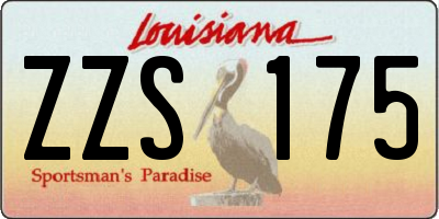 LA license plate ZZS175