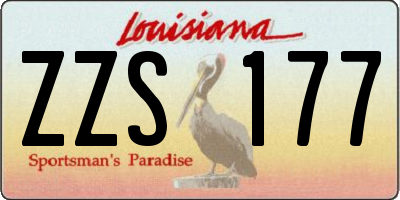 LA license plate ZZS177