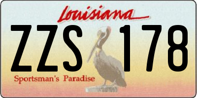 LA license plate ZZS178