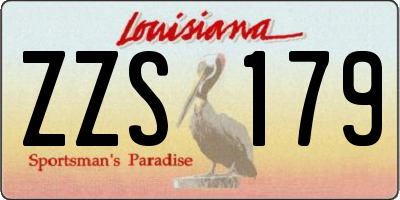 LA license plate ZZS179