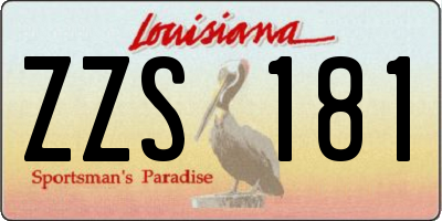 LA license plate ZZS181