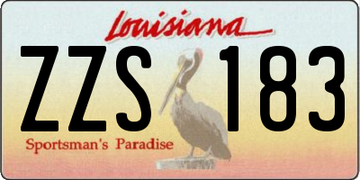 LA license plate ZZS183