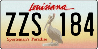 LA license plate ZZS184