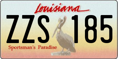 LA license plate ZZS185