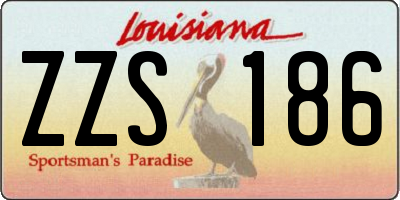 LA license plate ZZS186