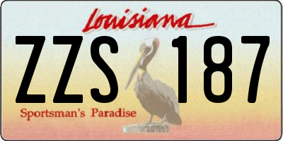 LA license plate ZZS187