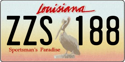 LA license plate ZZS188