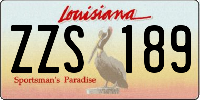 LA license plate ZZS189