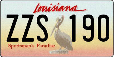 LA license plate ZZS190