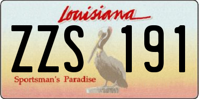 LA license plate ZZS191