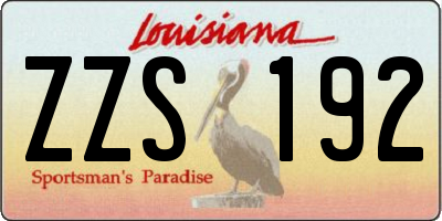 LA license plate ZZS192