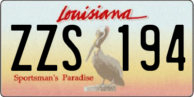 LA license plate ZZS194