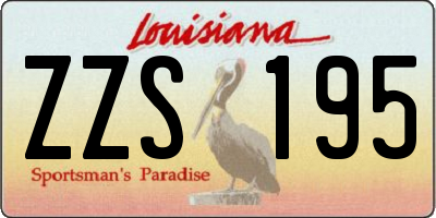 LA license plate ZZS195