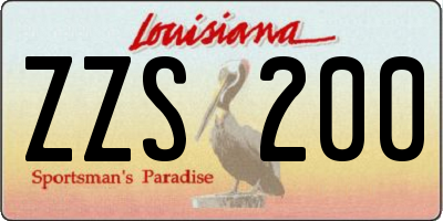 LA license plate ZZS200