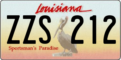 LA license plate ZZS212