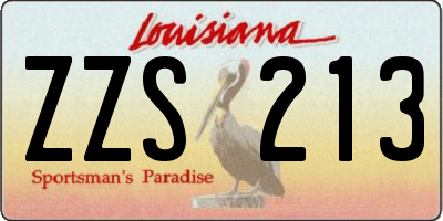 LA license plate ZZS213