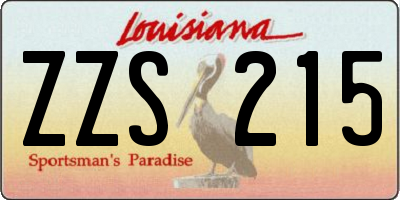 LA license plate ZZS215