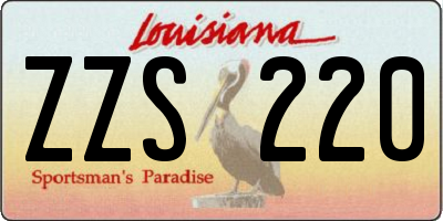 LA license plate ZZS220