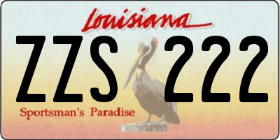 LA license plate ZZS222