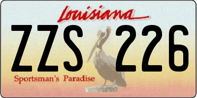 LA license plate ZZS226
