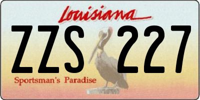 LA license plate ZZS227