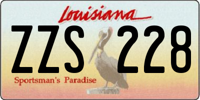LA license plate ZZS228