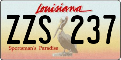 LA license plate ZZS237