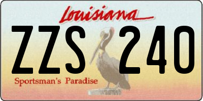 LA license plate ZZS240