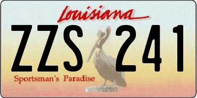 LA license plate ZZS241