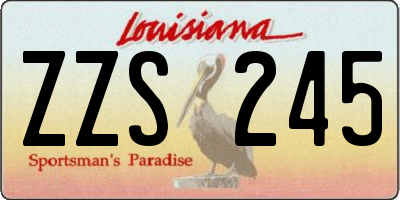 LA license plate ZZS245