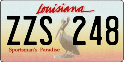 LA license plate ZZS248