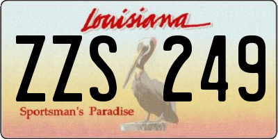 LA license plate ZZS249