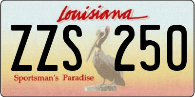 LA license plate ZZS250