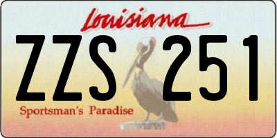 LA license plate ZZS251