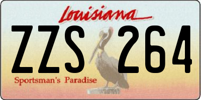 LA license plate ZZS264